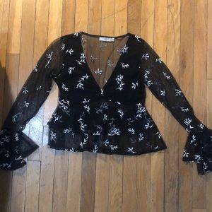 ASOS sheer black top
